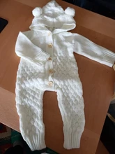 Suéter de tejido para bebé recién nacido de 0 a 24M, monos, pelele suave y cálido para otoño e invierno, monos con capucha para orejas de oso, chaquetas