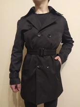 Chaqueta cortavientos Vintage para hombre, abrigo de negocios inteligente, clásico, con doble botonadura, negro, caqui, primavera y otoño
