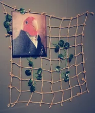 Toy Rope Ladder Hanging-Rope-Stand Swing Bird Climbing-Net Parrot Play Chew with Buckles