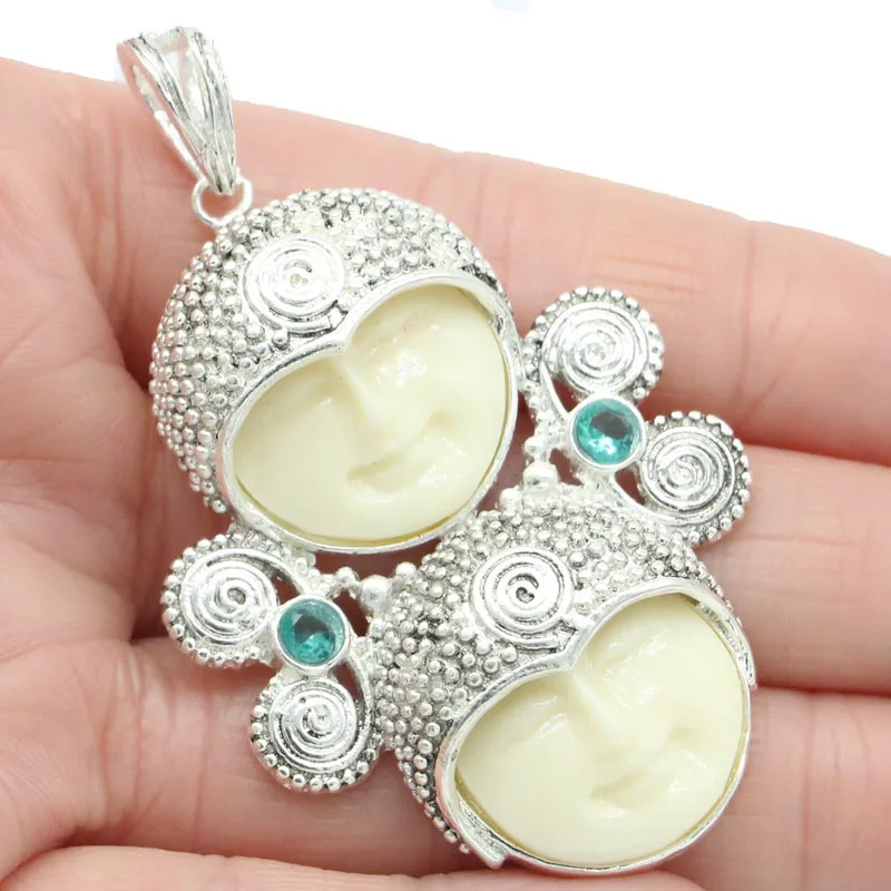 62x37mm Special 21g Moon Goddess White Face Aquamarine Red Ruby Smokey Topaz Eye Catching Silver Pendant
62x37mm Special 21g Moon Goddess White Face Aquamarine Red Ruby Smokey Topaz Eye Catching Silver Pendant