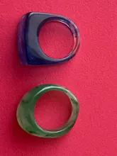 Anillo de acrílico Irregular con patrón de mármol para mujer y niña, anillos de apertura de tortuga de resina, Transparencia Multicolor, novedad de 2021