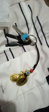 Llavero colgante de Feng Shui de la suerte, cuerda hecha a mano, de latón Vintage, bolsa de dinero, joyería antigua, cinco emperadores, llaves de coche