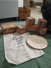 Juego de 6 uds./1Set de tarjetas de nacimiento para bebé, Milestone, bloque de haya cuadrado grabado, meses de nacimiento para recién nacidos, Mitos de cumpleaños, accesorios de fotografía