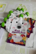 Bolsa de almacenamiento con dibujos animados para niños, bolsa para leche de pecho, alimento reutilizable para bebé, bolsas de alimentación con doble cremallera, 200ML, 4 Uds./8 Uds. Por paquete