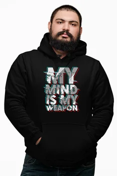 Angemiel Wear My Mind Is My Weapon Black Male Hooded Sweatshirt
Angemiel Wear My Mind Is My Weapon Black Male Hooded Sweatshirt