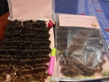 Sintético de la onda profunda del pelo trenzado extensiones de 10 corto 3 unids/pack cabello ombré ondulado extensiones de pelo ondulado