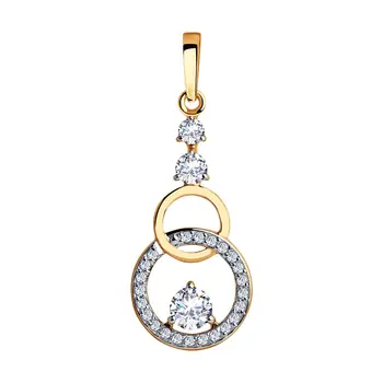 Sokolov pendant in Gold with cubic zirconia, fashion jewelry, gold, 585, women's male, pendants for neck women
Sokolov pendant in Gold with cubic zirconia, fashion jewelry, gold, 585, women's male, pendants for neck women
