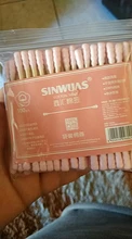100 unids/pack Rosa doble cabeza hisopo de algodón palos mujer removedor de maquillaje de algodón punta médica para nariz y orejas de limpieza a prueba de polvo