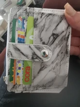 Tarjetero con textura de mármol, cartera pequeña de bolsillo para tarjetas de crédito, delgado y delgado, color blanco