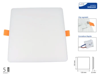 Spotlight Led panel downlight square edge 12W neutral white hole adjustable from 75mm to 100mm SKU-731
Spotlight Led panel downlight square edge 12W neutral white hole adjustable from 75mm to 100mm SKU-731