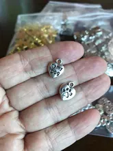 WYSIWYG-amuleto de pata de perro colgante de 13x10mm con diseño de pata de perro, colgante con estampado de pata de perro, 20 piezas