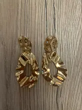 JIOFREE-pendientes de clip de Metal Estilo Vintage PUNK para mujer, aretes, Clips, Color dorado geométrico