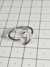 Anillo de plata de primera ley con forma de luna y estrella para mujer, sortija, plata esterlina 925 Plata de Ley auténtica, Circonia cúbica, zirconia, circonita, zirconita, estilo minimalista, 2019