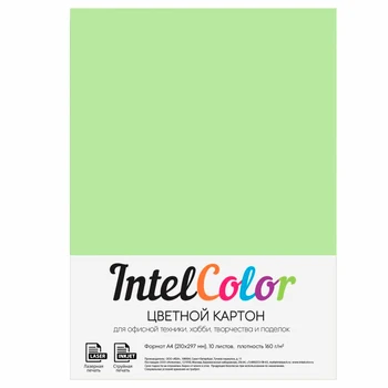 Color cardboard, green, A4 format, 10 sheets 
Color cardboard, green, A4 format, 10 sheets