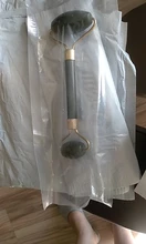 Rodillo de Jade VERDE de doble cabeza, masajeador elíptico para cara, cuello, cara, adelgazante, herramientas de belleza de cara delgada, 1 Estiramiento Facial