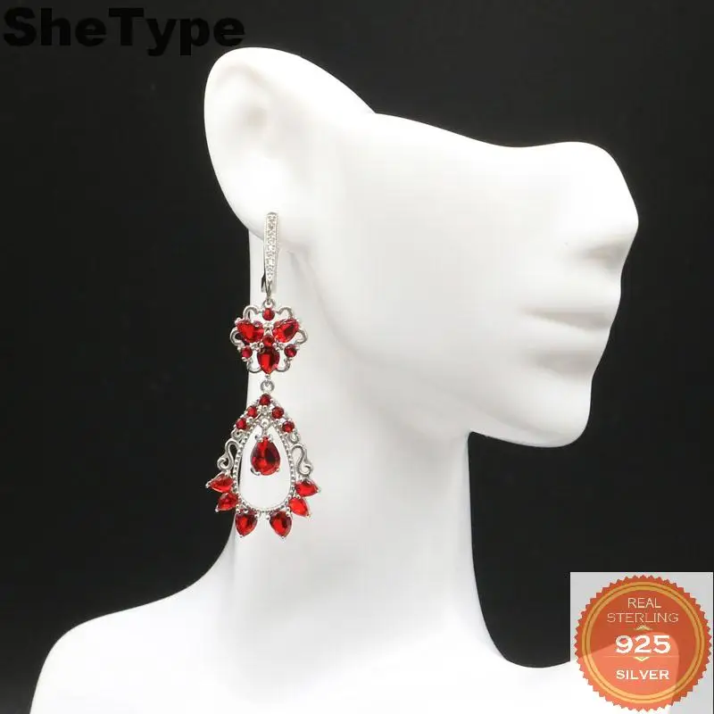 55x20mm SheType Romantic Long 8.3g Created Red Blood Ruby CZ Gift For Woman's 925 Sterling Silver Earrings
55x20mm SheType Romantic Long 8.3g Created Red Blood Ruby CZ Gift For Woman's 925 Sterling Silver Earrings