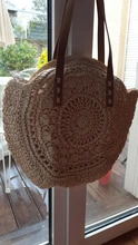Bolso de hombro redondo tejido a mano para mujer, bolso de verano, bolsa de paja para playa, compra de viaje, bolso femenino, bolsos de mimbre