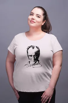 Angemiel Wear ATATURK Portrait White Women Cotton Large Size T-Shirt
Angemiel Wear ATATURK Portrait White Women Cotton Large Size T-Shirt