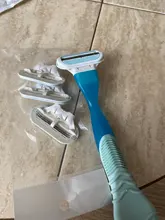 Soporte para afeitadora + 4 Uds. De cabezales de maquinilla de afeitar para mujer, conjunto de hojillas, afeitadora de línea de Bikini, herramientas de repuesto para la cabeza