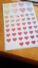 Pegatinas decorativas para la agenda, 2 hojas (100 uds) con bonito gradiente de corazones amorosos