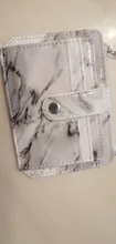 Tarjetero con textura de mármol, cartera pequeña de bolsillo para tarjetas de crédito, delgado y delgado, color blanco