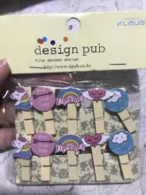 1 paquete hermoso Cactus flamencos unicornio Navidad estilo Clip para papel de madera marcador para el álbum con cuerda de papelería