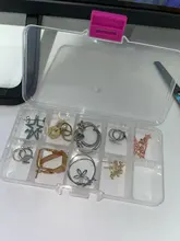 Caja de almacenamiento de joyería transparente ajustable, caja organizadora de plástico portátil con 10 ranuras para joyas, pendientes, pastillas y medicamentos, contenedores de viaje