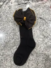 Calcetines hasta la rodilla para niños y niñas, pajarita grande chicas, moda de algodón, alta calidad, invierno, novedad