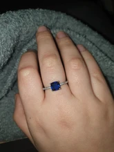 Huitan-anillo cuadrado de piedra azul para mujer, accesorios sencillos minimalistas, sortija, joyería anillos de compromiso