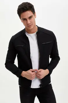 DeFacto Man's Spring Black Jacket Men's Casual Jacket Coats Men's Cool Black Top Coats Men's Zipper Jacket-M4857AZ20SP
DeFacto Man's Spring Black Jacket Men's Casual Jacket Coats Men's Cool Black Top Coats Men's Zipper Jacket-M4857AZ20SP