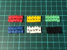 Tira y bloques de puente para Arduino, 90 unids/lote, 2,54, 40 Pines, 1x40, Conector de pines irrompible macho, colorida, 2,54mm