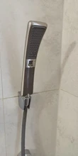 Shower-Head Waterfall Water-Saving-Brushed Hand-Held Rain Black High-Pressure 2-Function
