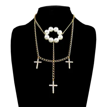 Surge Women Necklace Set Gold 2020 Fashion "Triple Diamond Cross Pearl" Two Layered Customizable Chain Necklace
Surge Women Necklace Set Gold 2020 Fashion "Triple Diamond Cross Pearl" Two Layered Customizable Chain Necklace