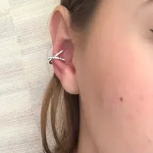 Pendiente de Aro para mujer, 1 Uds., Clip de circonio encantador, pendientes de oro, pendientes sin Piercing, joyería