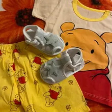 Zapatos de primeros pasos para bebé recién nacido, zapatillas de deporte con estampado de estrellas y apliques