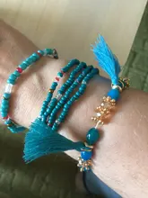 3-4 unids/set moda multicapa cuentas de piedra de cristal encantos borla Pulseras y brazaletes Pulseras Mujer pulsera Boho para Mujer regalo