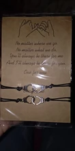Charmsmic-Pulseras de la amistad de Color plata Vintage para amantes, brazaletes hechos A mano con tarjeta de deseos, venta al por mayor