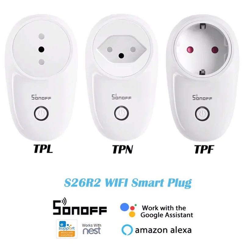 Sonoff S26R2 Plug WiFi Switch For Smart Home eWeLink App Timing Socket 90V-250V 10A Interruptor Support Alexa Google |