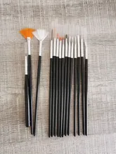 Monja 20 unids/set de Arte de uñas de acrílico extensión de Gel UV constructor patrón de pintura de DIY de dibujo de cuentas de diamantes de imitación que salpican recogiendo Kit del cepillo