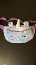 Riñonera de unicornio para niños y niñas, bolso de pecho con cinturón de felpa de Color degradado, monedero de dibujos animados, bolsa de pecho de viaje