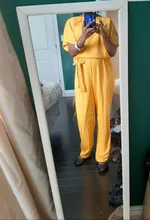 Mono de manga corta para mujer, peto elegante, pantalones de pierna largo ancho, traje informal de cintura alta, monos de talla grande holgados 2020