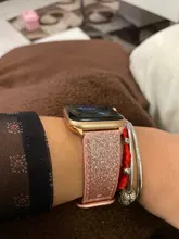 UTHAI-Correa de cuero para Apple Watch, banda de 40mm y 44mm para apple wtch 4/5, pulsera de moda para iWatch 3/2/1