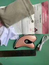 CkeyiN microcorriente cara masajeador con calor vibración Lifting Facial arrugas antienvejecimiento apretar la piel Gua Sha rascador de masaje Tool50