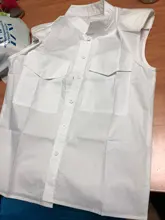 Womens Tops Blouses Padded Shoulder-Top Ootn-Stand-Collar Sleeveless Shirts Office Chic