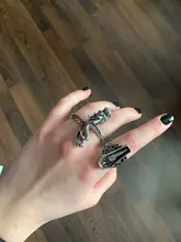 Anillo de estilo gótico para hombre y mujer, sortija de serpiente con diseño de garra de dragón y animales, Estilo Vintage, Punk, Hip Hop, apertura ajustable, regalo de joyería
