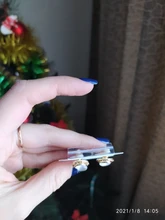 GRACE JUN-pendientes de piedra de Color dorado para mujer, aretes sin perforaciones, con Clip geométrico, joyería 2019