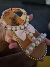 Zapatos Infantiles para niñas nuevas sandalias de verano los niños perla abalorios sandalias de playa con calce Enfants plana Escuela de zapatos para bebé de la UE 21-30