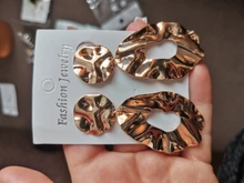 JIOFREE-pendientes de clip de Metal Estilo Vintage PUNK para mujer, aretes, Clips, Color dorado geométrico