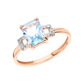 Gold ring with Topaz and cubic zirconia sunlight sample 585 test 
Gold ring with Topaz and cubic zirconia sunlight sample 585 test