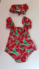 Nueva Infant Toddler bebé recién nacido Niñas sandía impreso sin mangas bodysuit sunsuit jumpsuit ropa casual